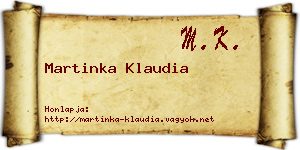 Martinka Klaudia névjegykártya